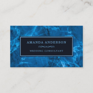 Cadre bleu élégant et marbre   CARTE DE VISITE
