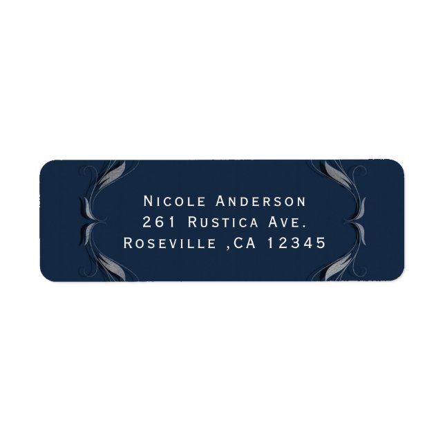 Cadre bleu et argent Elégant mariage invitation (Devant)