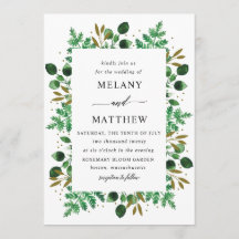 Cadre botanique Faire-part de mariage_neige