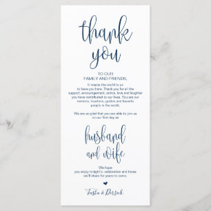 Cadre Carte de remerciements pour le dîner Mariage