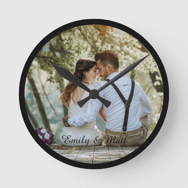 Cadre de bordure noire pour horloge murale photo t (Recto)