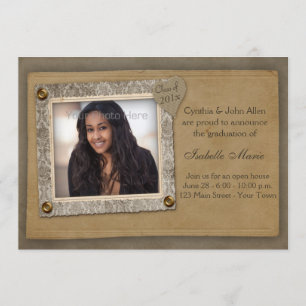 Cadre de damassé, carte photo d'obtention du