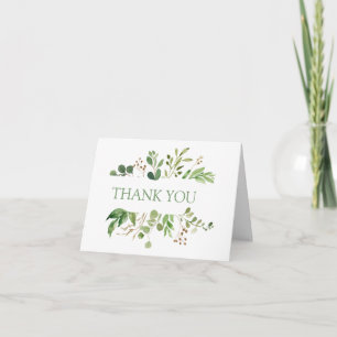 Cadre de feuille verte douce Merci