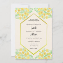 Cadre de fleurs de Marigold Faire-part de mariage