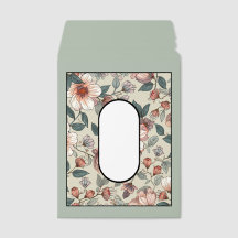 Cadre de forme arquée florale à la sauge douce