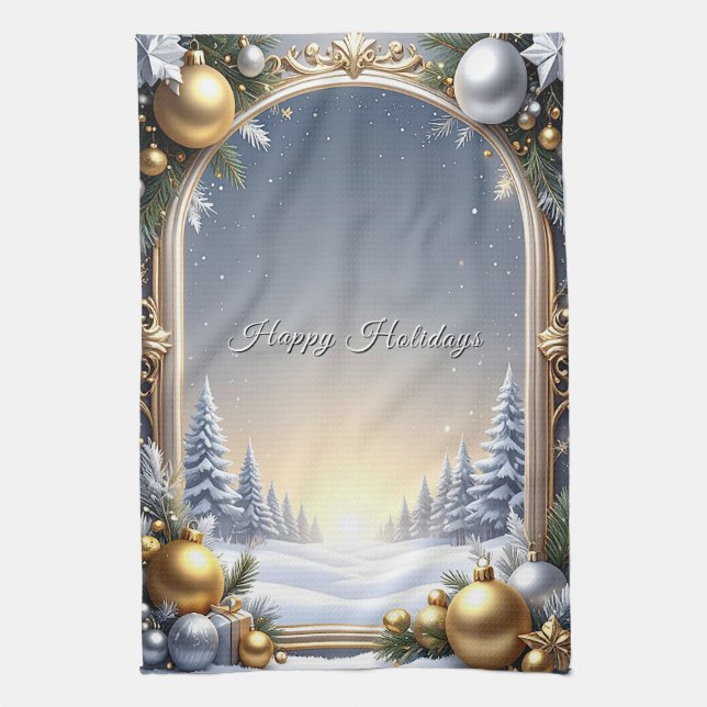 Cadre de Noël Serviette de cuisine de vacances (Vertical)