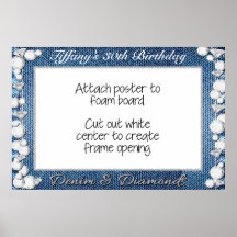 Cadre de photomaton en Denim et Diamants Affiche P