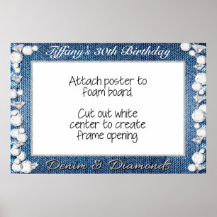 Cadre de photomaton en Denim et Diamants Affiche P