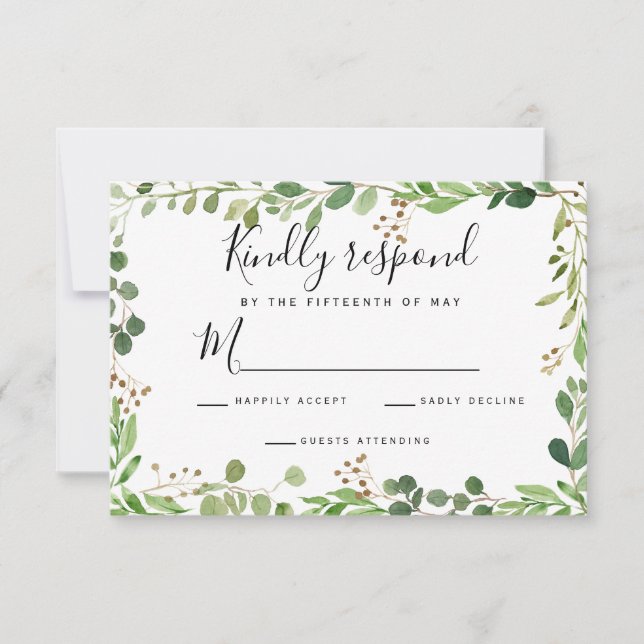 Cadre de pré-été Watercolor Wedding RSVP (Devant)