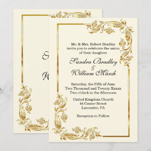 Cadre d'or Tradition Cream Invitation