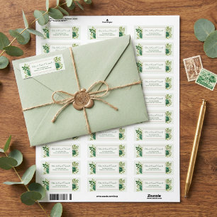 Cadre doré aquarelle vert émeraude Adresse de reto