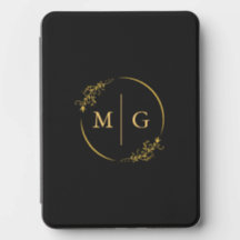 Cadre Élégant à Monogramme Fleurissant