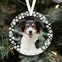Cadre Empreintes de Pattes et Cœurs Photo de Chien