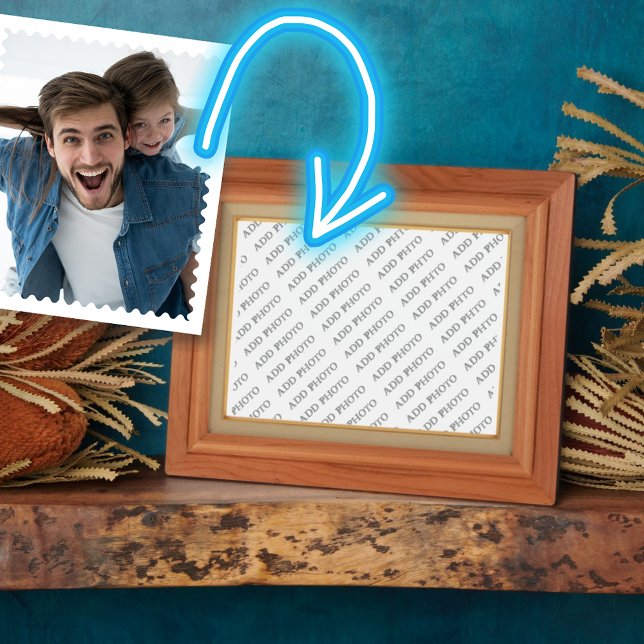 Cadre En Bois Clair Image Ajouter Votre Plaque Pho (Light Wood Frame Image Add Your Photo Plaque)