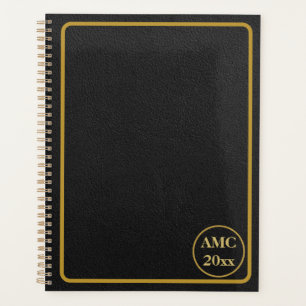 Cadre en cuir noir or