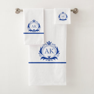 Cadre et Couronne de luxe bleu élégant
