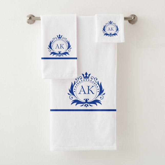 Cadre et Couronne de luxe bleu élégant (En situation)