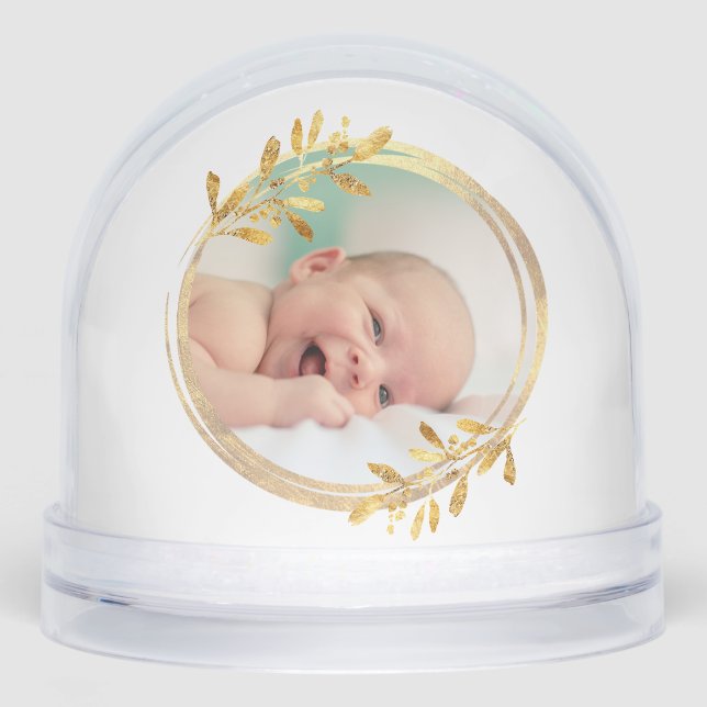 cadre fausse feuille Joyeux Noël nouveau bébé (Avant)