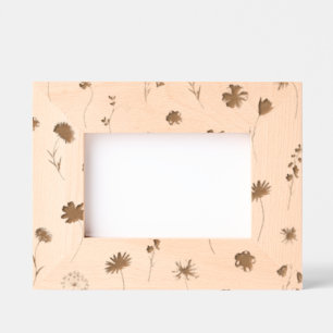 Cadre floral en bois couleur neutre