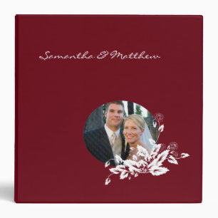 Cadre floral rouge de mariage de classeur fait sur