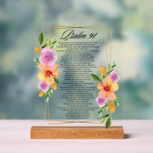 Cadre géométrique floral Psalm 91