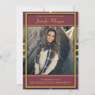 Cadre Gold Classy Photo Graduation Invitation