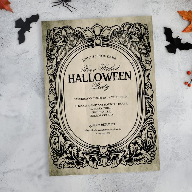 Cadre gothique Invitation de la fête d'Halloween (Créateur téléchargé)