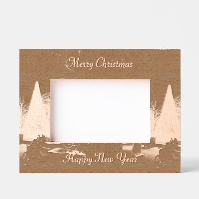 Cadre gravé des arbres de Noël (Recto)