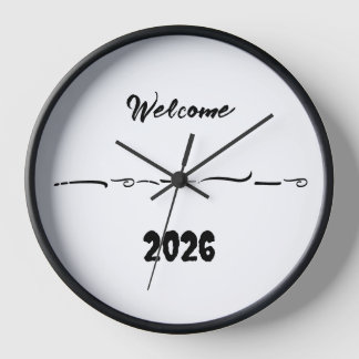 cadre horloge de bienvenue