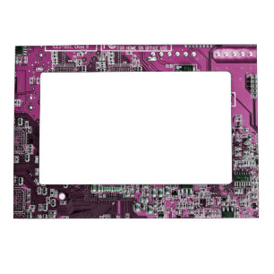 Cadre Magnétique Carte de circuit Geek d'ordinateur violet