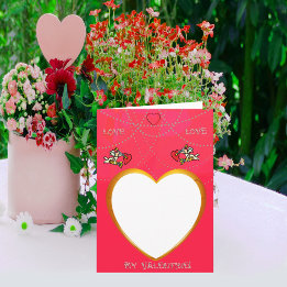 Cadre mignon et cardiaque Ajouter votre Carte phot