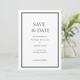 Cadre minimal blanc noir Muslim Save The Date
