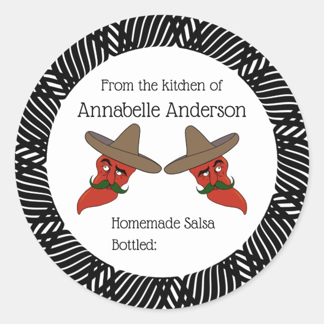 Cadre moderne Étiquette de Salsa Personnaliser (Devant)