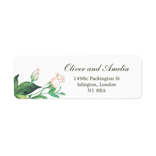 Cadre Nature Vert Floral Mariage Retour Adresse (Devant)