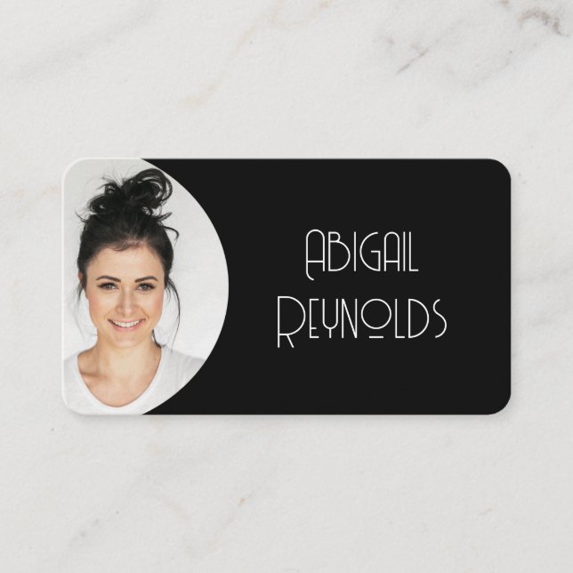 Cadre noir Carte de visite photo (Devant)