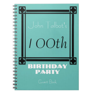 Cadre noir rétro 100e Anniversaire de fête Livre d