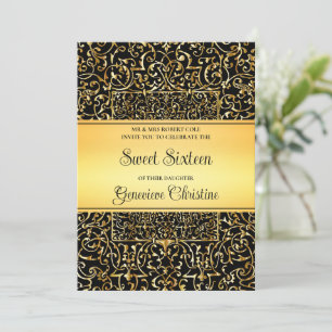 Cadre or baroque Quinceanera Invitation