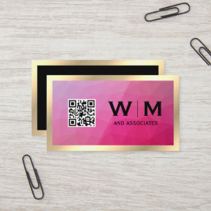 Cadre Or Géométrique Carte de visite DE CODE Q