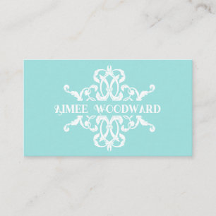 Cadre orange sur Carte de visite Turquoise