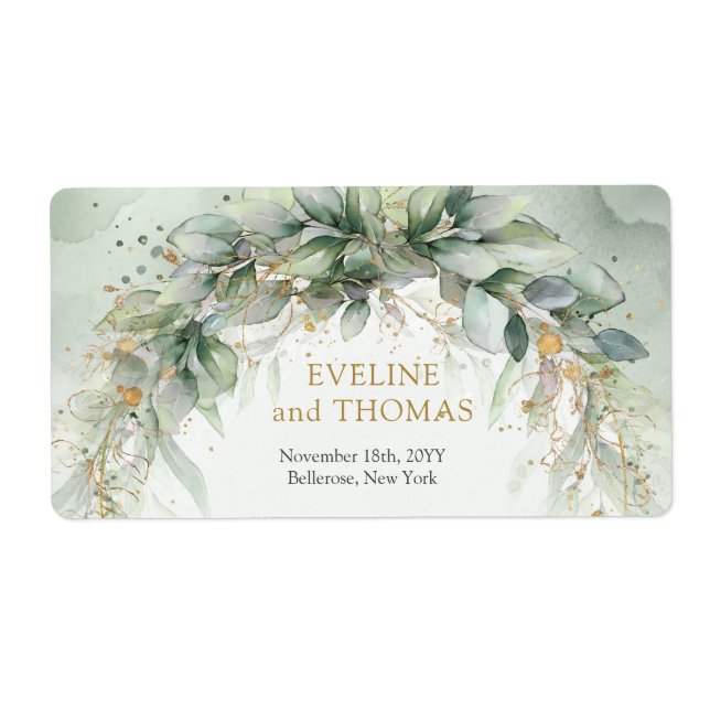 Cadre ovale doré feuillage verdoyant (Devant)
