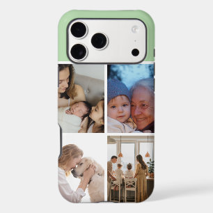 Cadre photo de famille vert clair 4 Photos