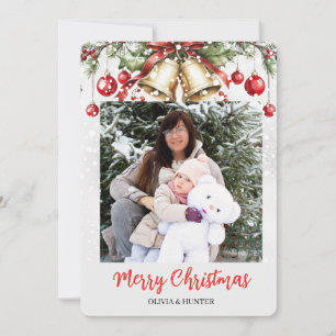 Cadre photo de Noël en forme de pin Carte de vacan