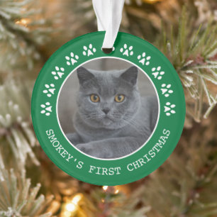 Cadre photo Empreintes de pattes vert mignon Noël