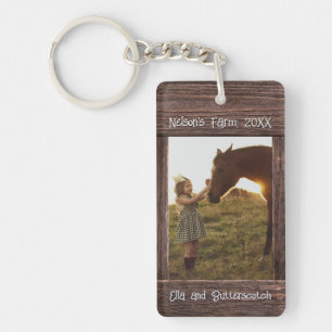 Cadre photo faux modifiable en bois brun rustique