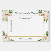 Cadre photo floral rose, Carte Selfie Frame