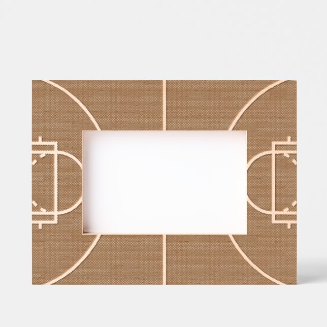 Cadre photo gravé laser du terrain de basket-ball (Recto)