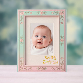 Cadre photo pastel floral rose menthe
