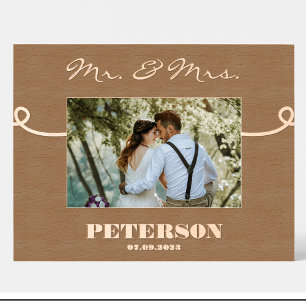 Cadre photo personnalisé en bois pour pendaison de