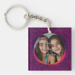 Cadre photo personnalisé Neon Vaporwave Swirl
