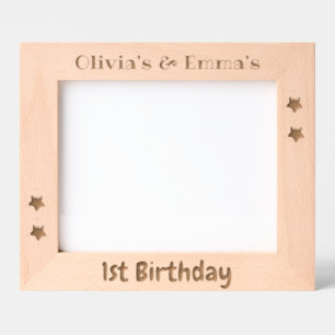Cadre photo personnalisé pour jumeaux, 1er anniver